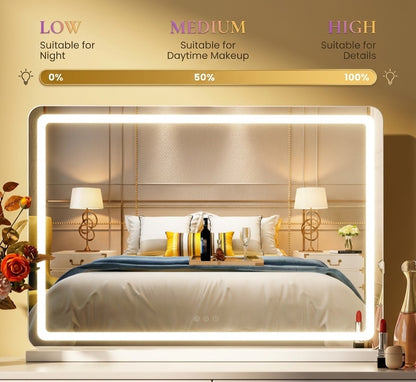 Nuvarre "Studio Aura" LED Makeup Mirror  | True-Tone Illumination & Smart Touch Control Nuvarre