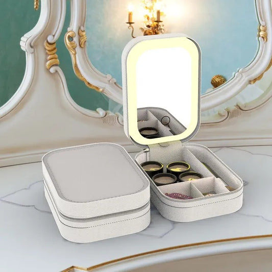 Travel Makeup Bag with LED Mirror